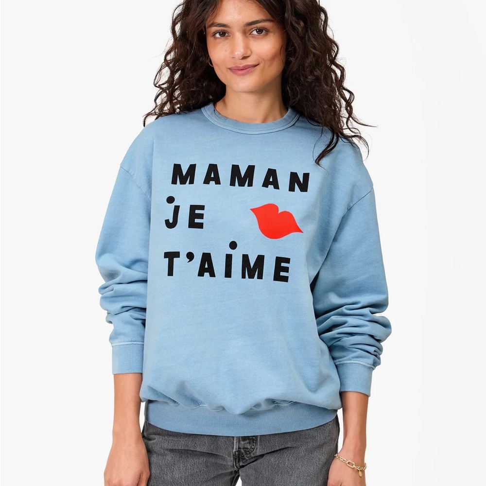 Clare V Maman oversized Sweatshirt Blue